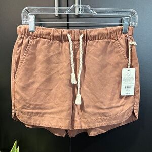 UpWest Rope cord drawcord, elastic waist,slit side,lightweight summer,paprike